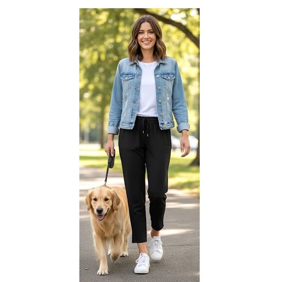 JOIE - Women's black drawstring waist ankle pants - Picture 2 of 9